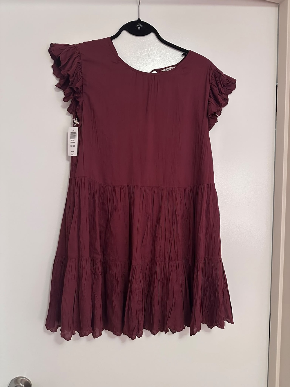 NWT Aritzia Wilfred Sidonie Tiered Babydoll Dress - Rustique Purple Berry XS